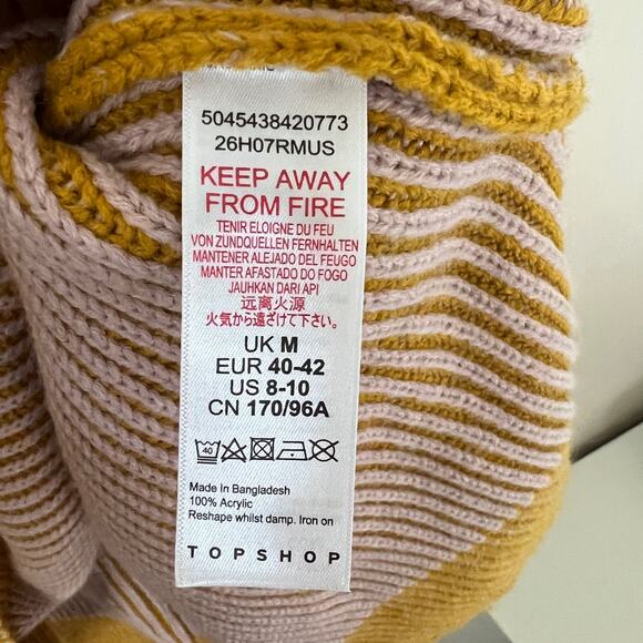 TOPSHOP Mock Neck Sweater in Mustard Size 8-10 Petite - Picture 6 of 11